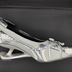Silver Wedge Pumps Sz 39 (7.5 US)